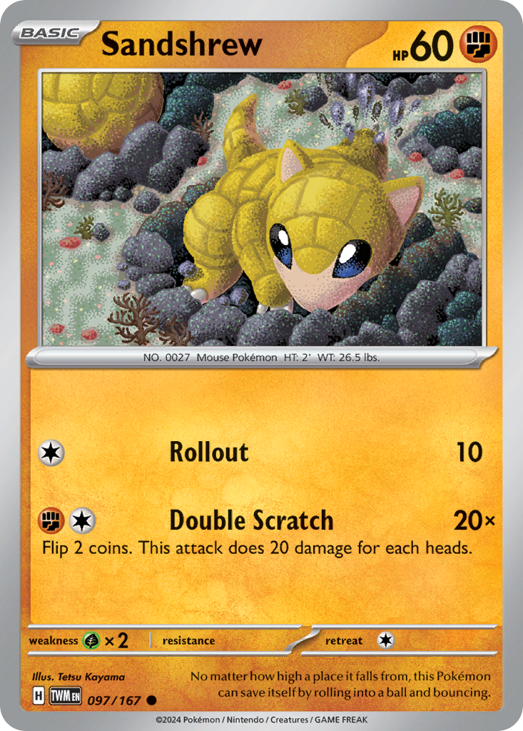Sandshrew - 97/167 - Normal - NM - Common - Twilight Masquerade
