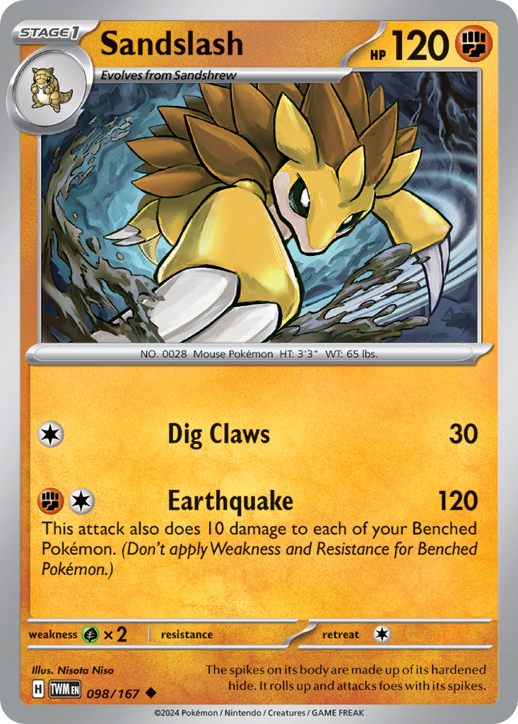 Sandslash - 98/167 - Normal - NM - Uncommon - Twilight Masquerade