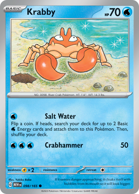 Krabby - 98/165 - Normal - NM - Common - 151