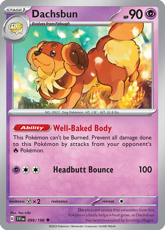 Dachsbun - 99/198 - Normal - NM - Uncommon - Scarlet & Violet