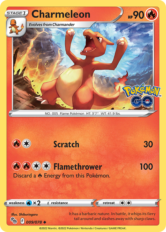 Charmeleon - 9/78 - Normal - NM - Uncommon - Pokémon GO