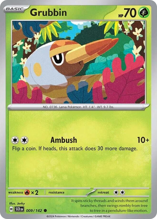 Grubbin - 9/142 - Reverse Holofoil - NM - Common - Stellar Crown