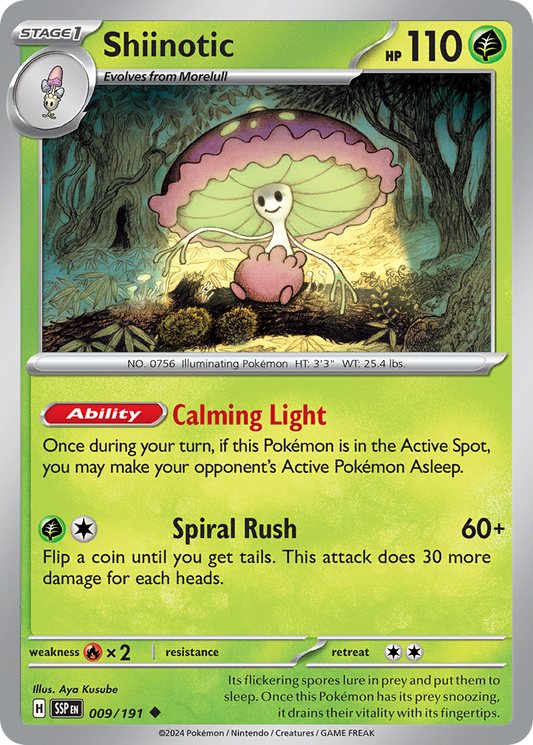 Shiinotic - 9/191 - Normal - NM - Uncommon - Surging Sparks
