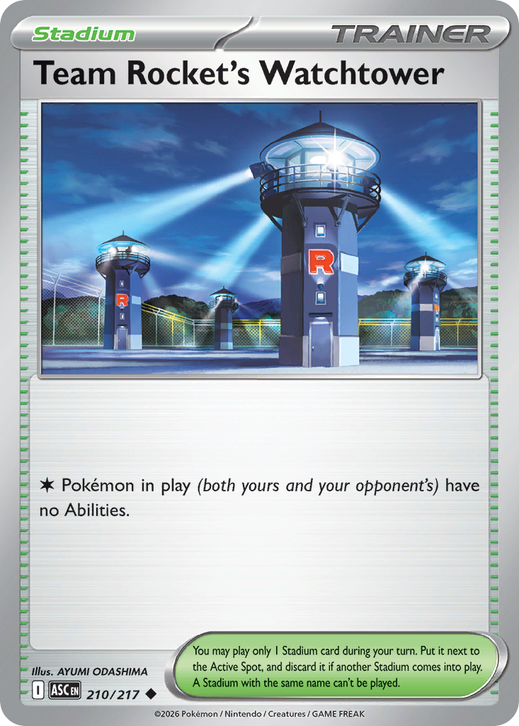 Team Rocket's Watchtower - 210/217 - Reverse Holofoil - NM - Uncommon - Ascended Heroes