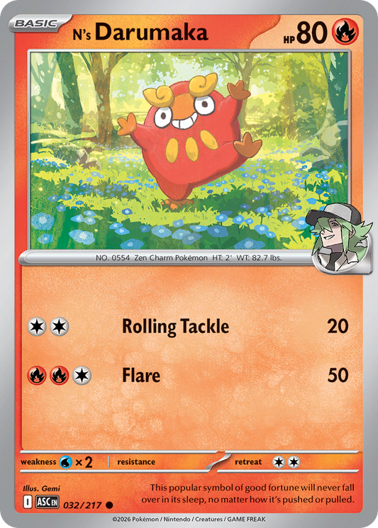 N's Darumaka (Energy Symbol Pattern) - 32/217 - Reverse Holofoil - NM - Common - Ascended Heroes