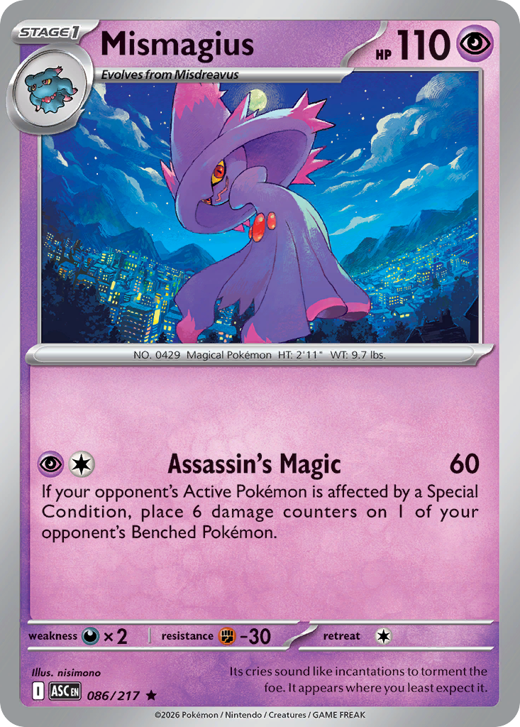 Mismagius - 86/217 - Holofoil - NM - Rare - Ascended Heroes