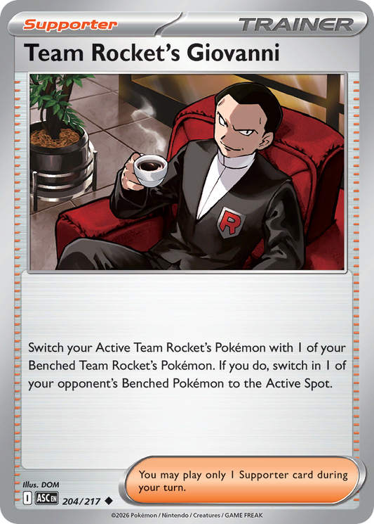 Team Rocket's Giovanni - 204/217 - Normal - NM - Uncommon - Ascended Heroes