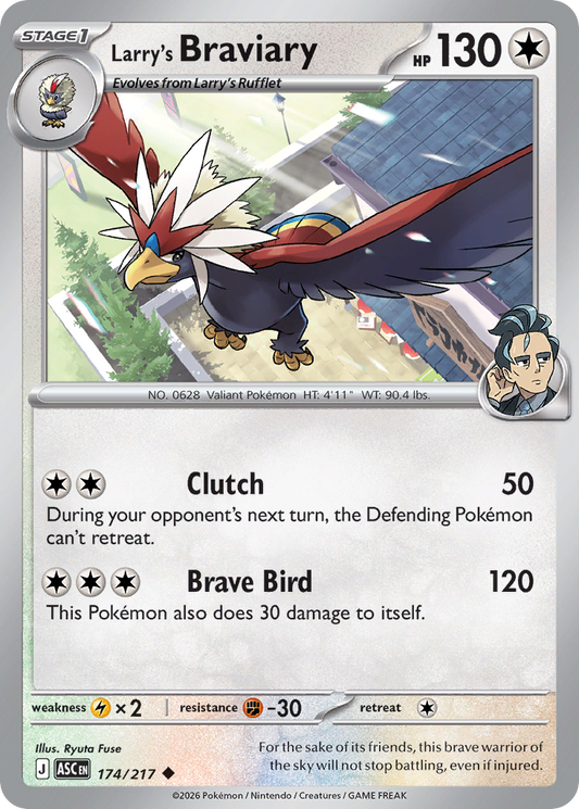 Larry's Braviary (Poke Ball) - 174/217 - Reverse Holofoil - NM - Uncommon - Ascended Heroes