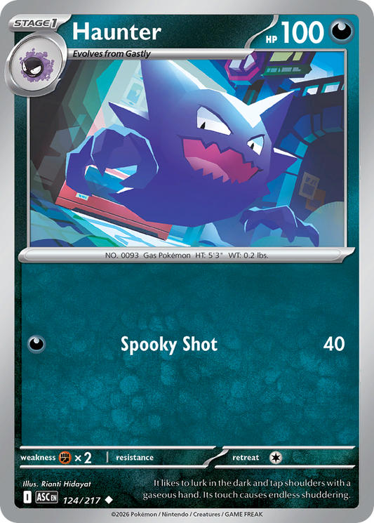 Haunter (Dusk Ball) - 124/217 - Reverse Holofoil - NM - Uncommon - Ascended Heroes
