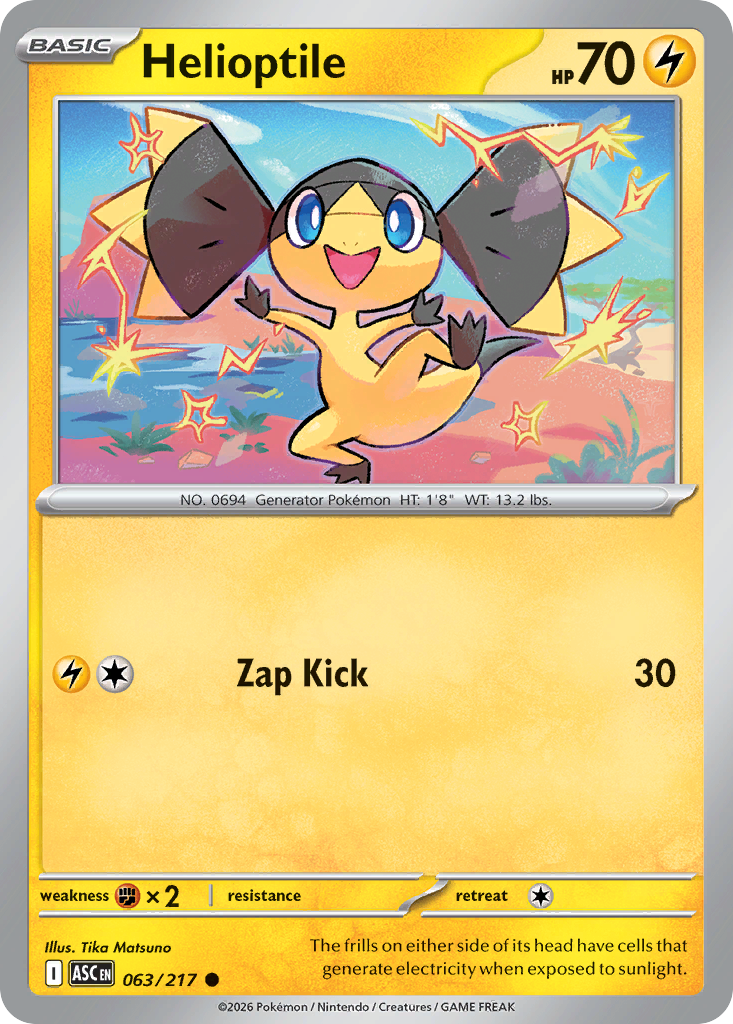 Helioptile - 63/217 - Normal - NM - Common - Ascended Heroes