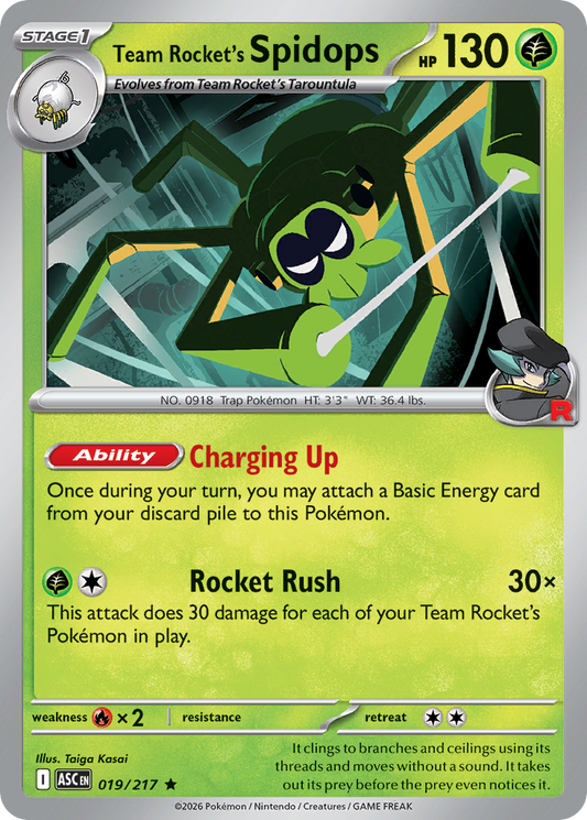 Team Rocket's Spidops - 19/217 - Holofoil - NM - Rare - Ascended Heroes