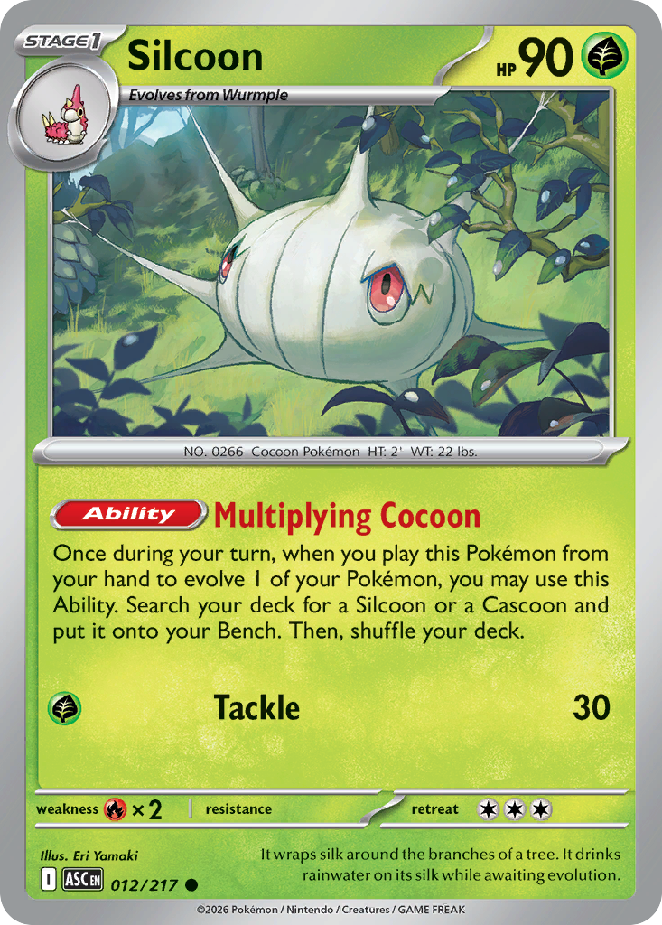 Silcoon (Energy Symbol Pattern) - 12/217 - Reverse Holofoil - NM - Common - Ascended Heroes