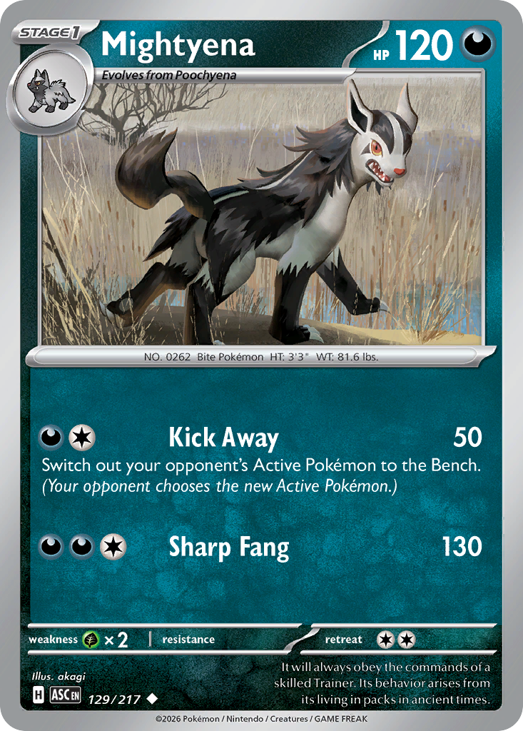 Mightyena - 129/217 - Normal - NM - Uncommon - Ascended Heroes