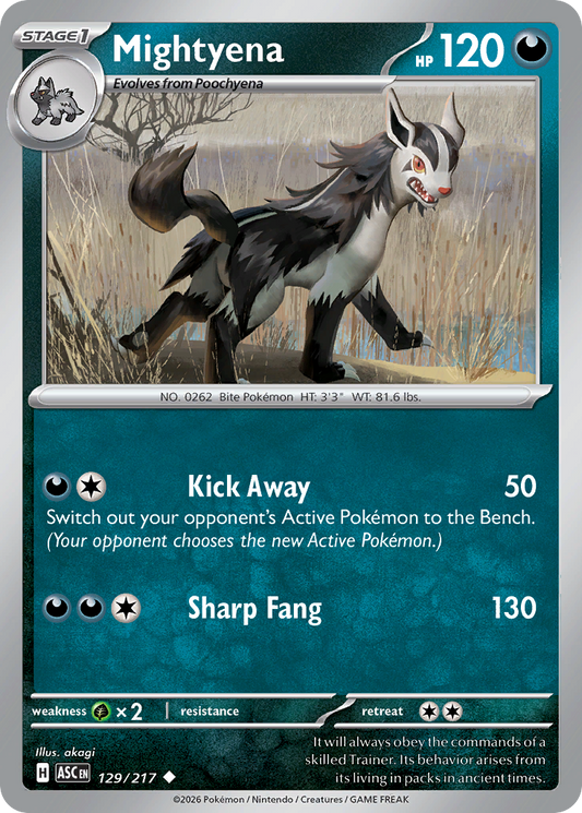 Mightyena - 129/217 - Normal - NM - Uncommon - Ascended Heroes