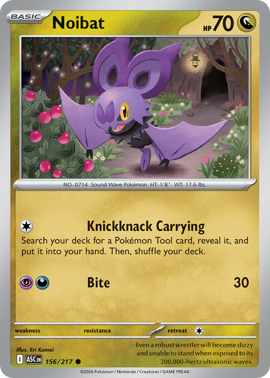 Noibat (Energy Symbol Pattern) - 156/217 - Reverse Holofoil - NM - Common - Ascended Heroes