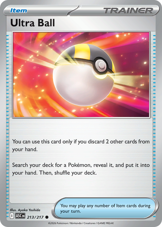 Ultra Ball - 213/217 - Reverse Holofoil - NM - Common - Ascended Heroes