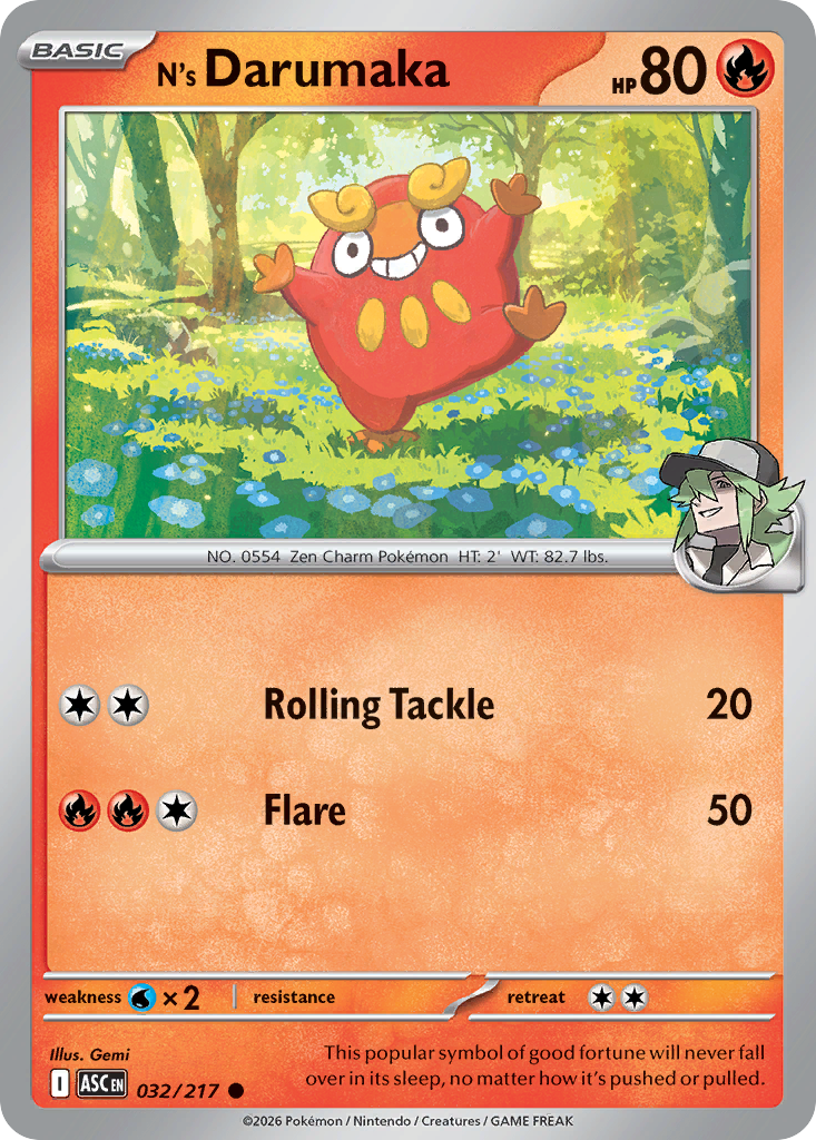 N's Darumaka - 32/217 - Normal - NM - Common - Ascended Heroes