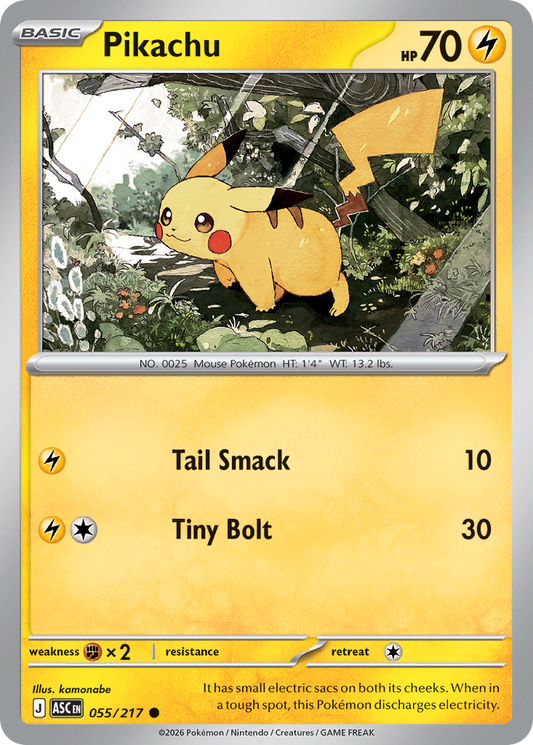 Pikachu - 55/217 - Normal - NM - Common - Ascended Heroes