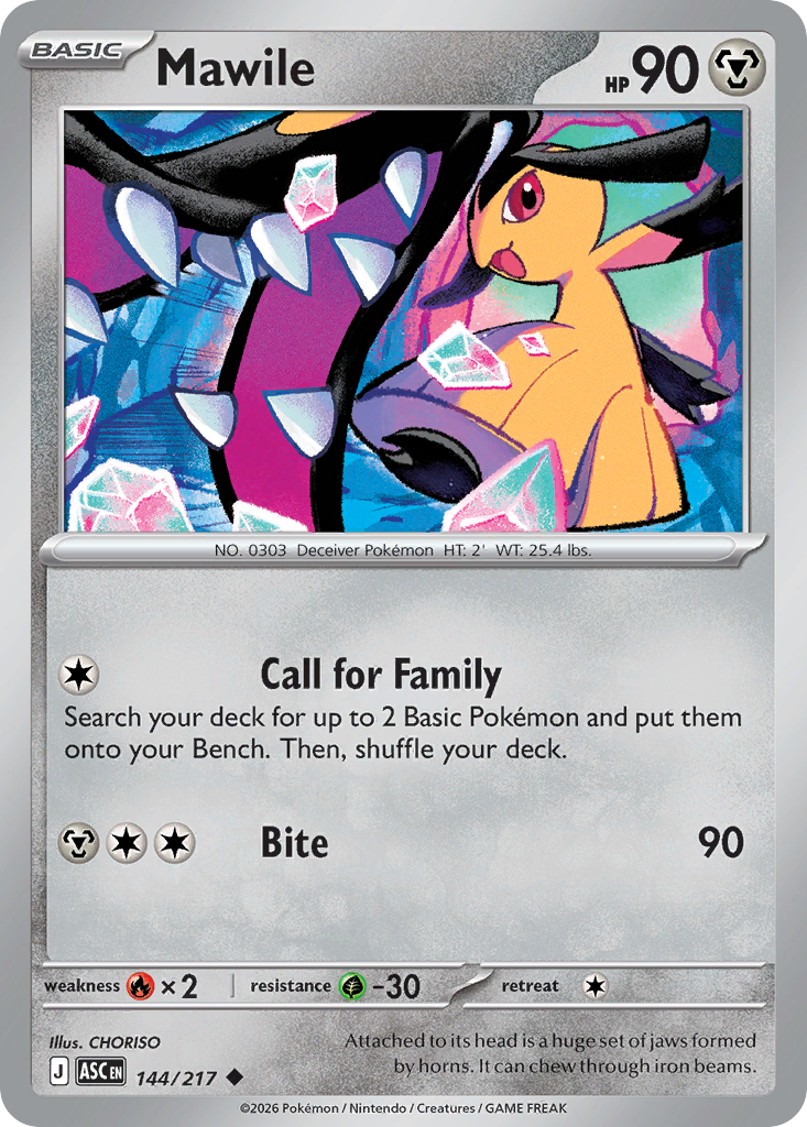 Mawile (Dusk Ball) - 144/217 - Reverse Holofoil - NM - Uncommon - Ascended Heroes