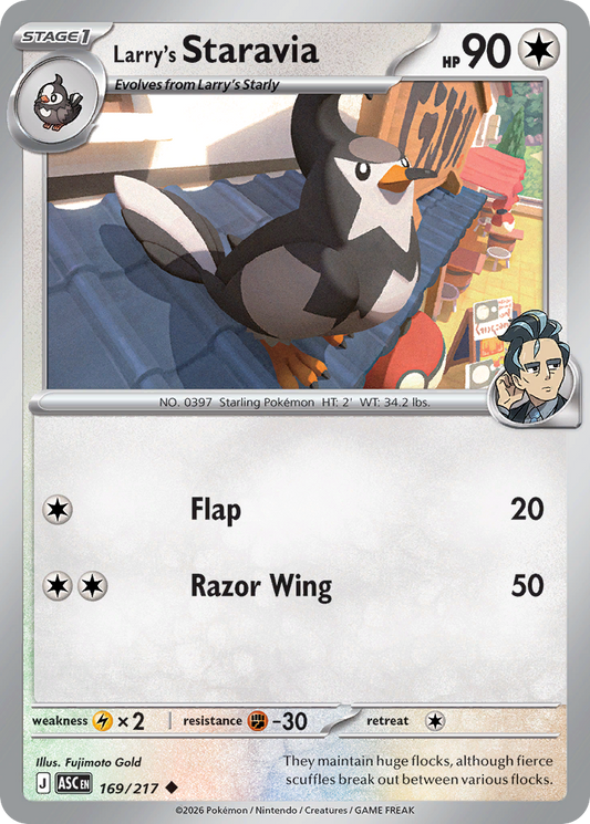 Larry's Staravia (Poke Ball) - 169/217 - Reverse Holofoil - NM - Uncommon - Ascended Heroes
