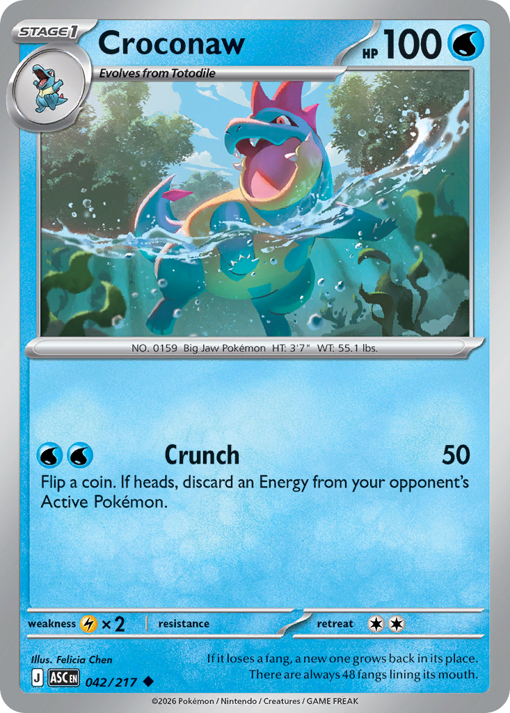 Croconaw (Friend Ball) - 42/217 - Reverse Holofoil - NM - Uncommon - Ascended Heroes