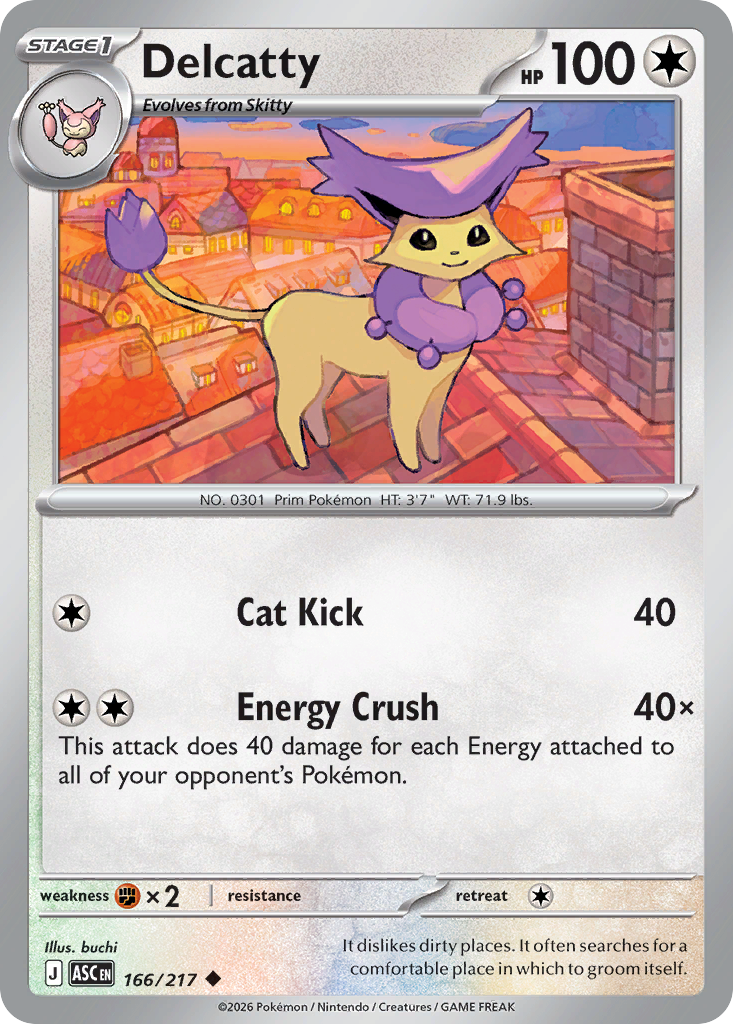 Delcatty (Energy Symbol Pattern) - 166/217 - Reverse Holofoil - NM - Uncommon - Ascended Heroes