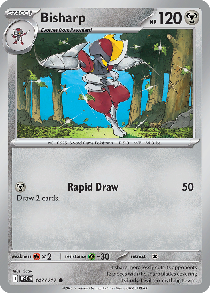 Bisharp (Quick Ball) - 147/217 - Reverse Holofoil - NM - Common - Ascended Heroes