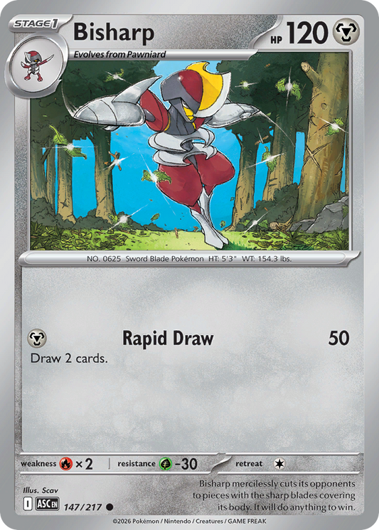 Bisharp (Quick Ball) - 147/217 - Reverse Holofoil - NM - Common - Ascended Heroes