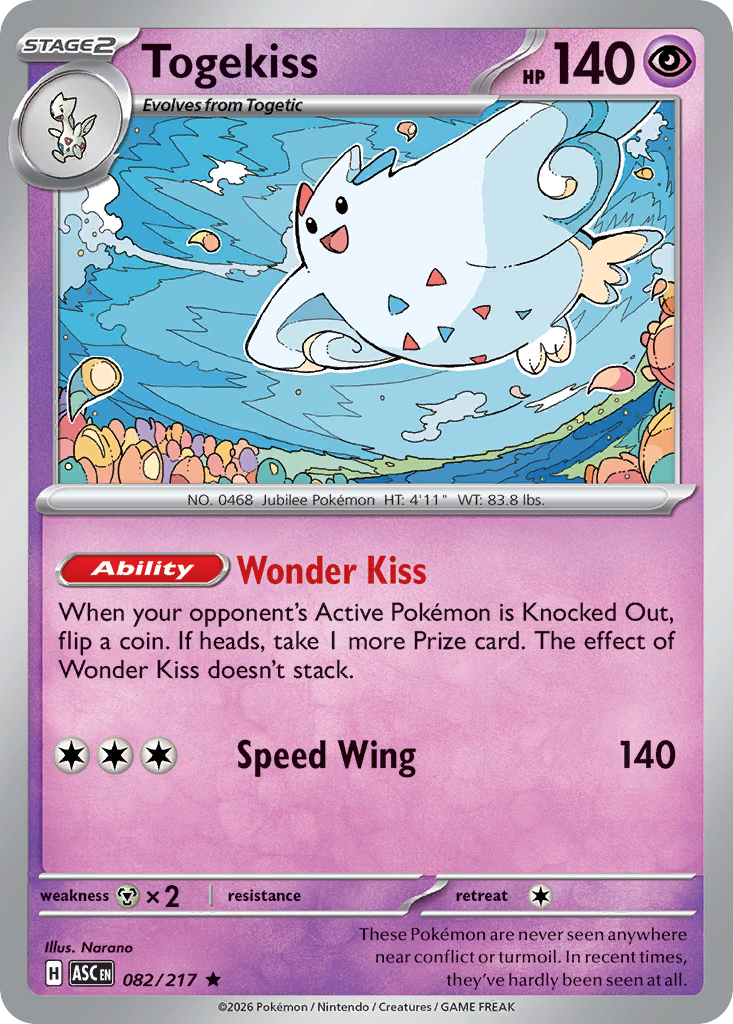 Togekiss (Love Ball) - 82/217 - Reverse Holofoil - NM - Rare - Ascended Heroes