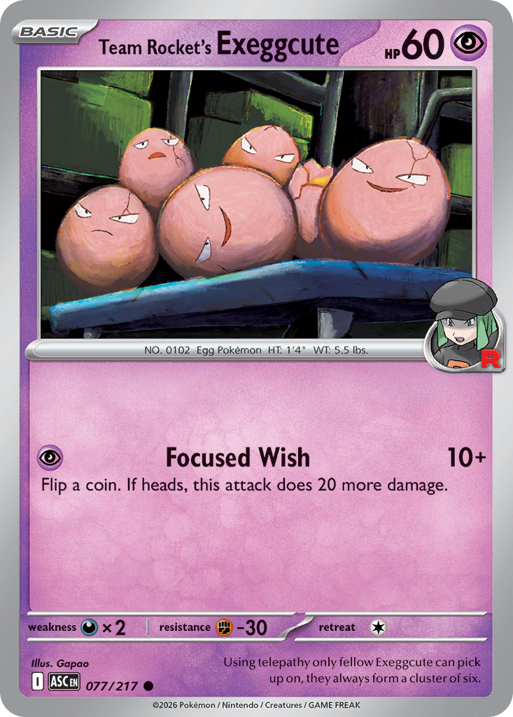 Team Rocket's Exeggcute - 77/217 - Normal - NM - Common - Ascended Heroes