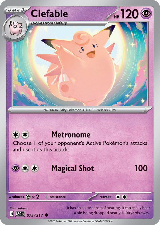 Clefable (Love Ball) - 75/217 - Reverse Holofoil - NM - Uncommon - Ascended Heroes