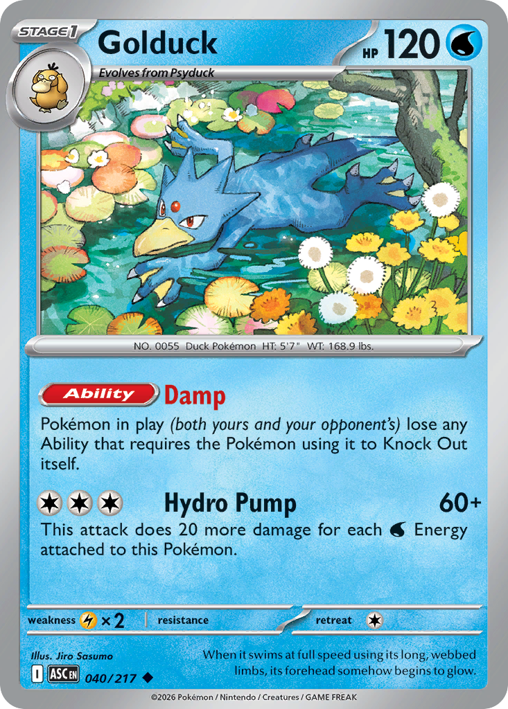 Golduck (Energy Symbol Pattern) - 40/217 - Reverse Holofoil - NM - Uncommon - Ascended Heroes