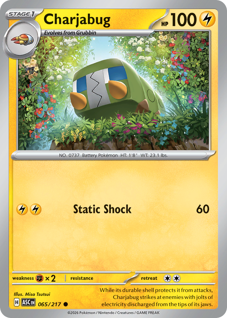 Charjabug (Energy Symbol Pattern) - 65/217 - Reverse Holofoil - NM - Common - Ascended Heroes