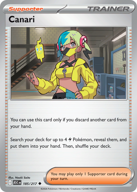 Canari - 185/217 - Reverse Holofoil - NM - Uncommon - Ascended Heroes