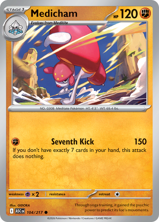 Medicham (Energy Symbol Pattern) - 104/217 - Reverse Holofoil - NM - Common - Ascended Heroes
