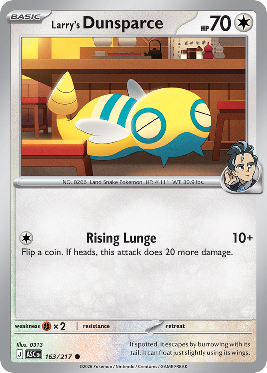 Larry's Dunsparce (Poke Ball) - 163/217 - Reverse Holofoil - NM - Common - Ascended Heroes