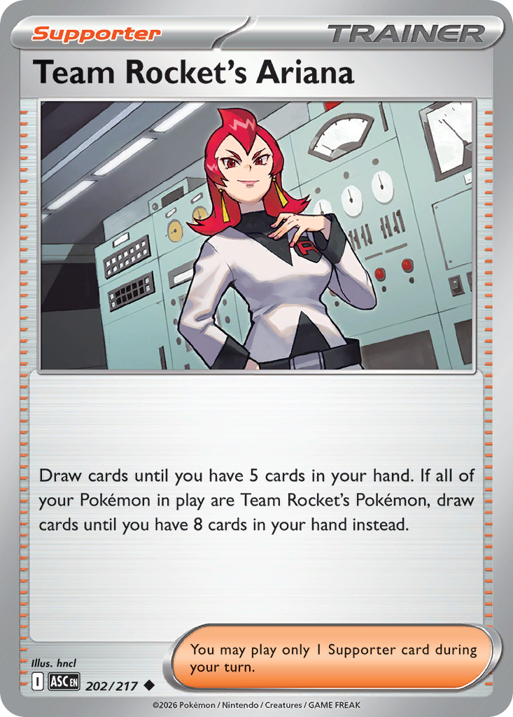 Team Rocket's Ariana - 202/217 - Reverse Holofoil - NM - Uncommon - Ascended Heroes