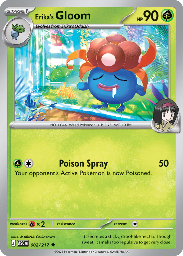 Erika's Gloom (Energy Symbol Pattern) - 2/217 - Reverse Holofoil - NM - Uncommon - Ascended Heroes