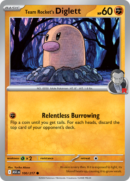 Team Rocket's Diglett - 100/217 - Normal - NM - Common - Ascended Heroes
