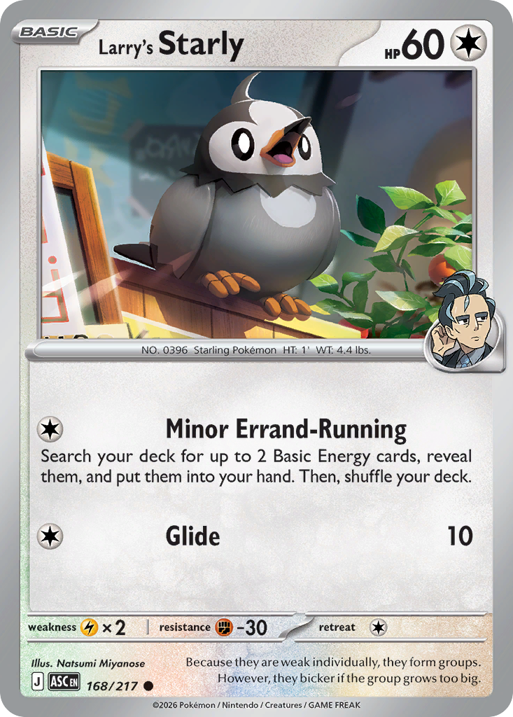 Larry's Starly - 168/217 - Normal - NM - Common - Ascended Heroes