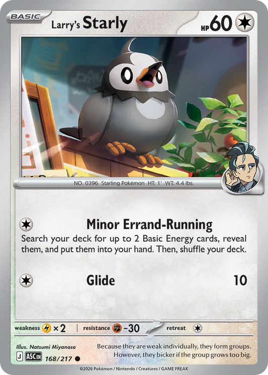 Larry's Starly - 168/217 - Normal - NM - Common - Ascended Heroes