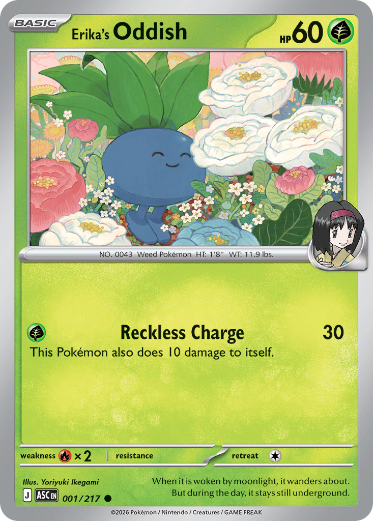 Erika's Oddish (Energy Symbol Pattern) - 1/217 - Reverse Holofoil - NM - Common - Ascended Heroes
