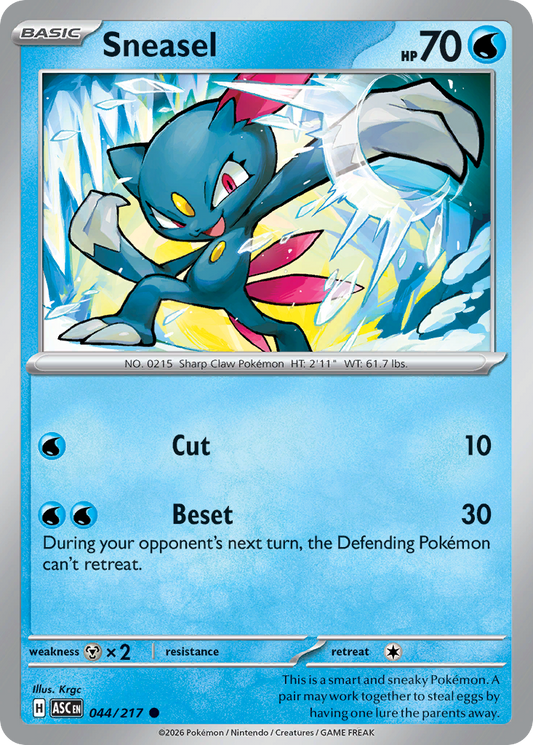 Sneasel - 44/217 - Normal - NM - Common - Ascended Heroes