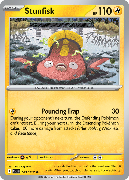 Stunfisk (Energy Symbol Pattern) - 62/217 - Reverse Holofoil - NM - Common - Ascended Heroes