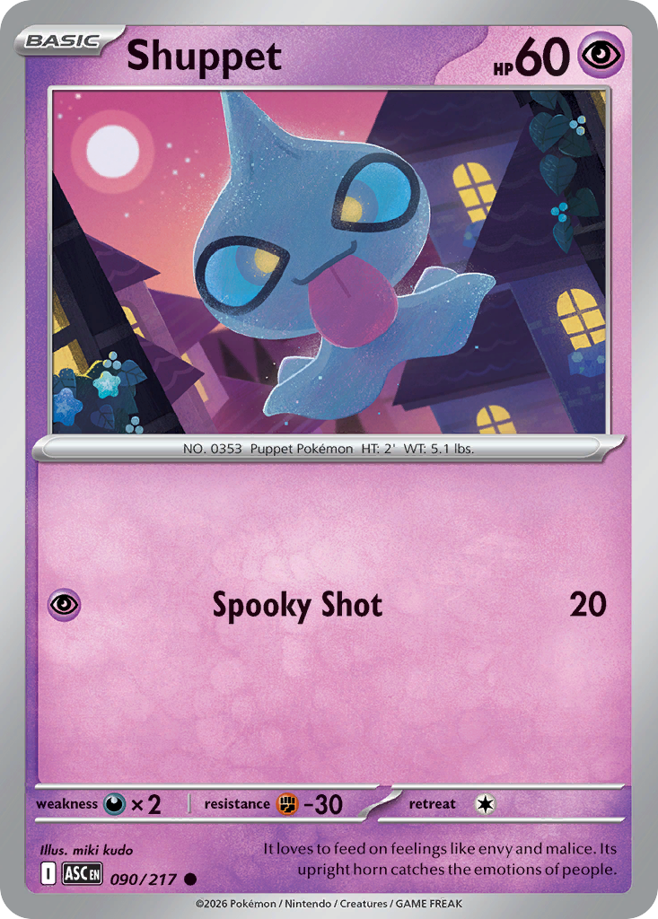 Shuppet - 90/217 - Normal - NM - Common - Ascended Heroes