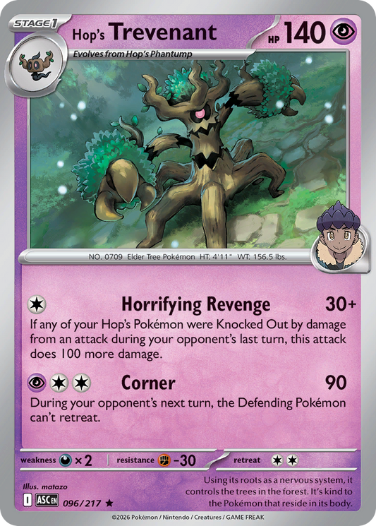 Hop's Trevenant (Energy Symbol Pattern) - 96/217 - Reverse Holofoil - NM - Rare - Ascended Heroes