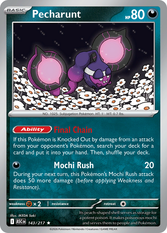 Pecharunt - 143/217 - Holofoil - NM - Rare - Ascended Heroes