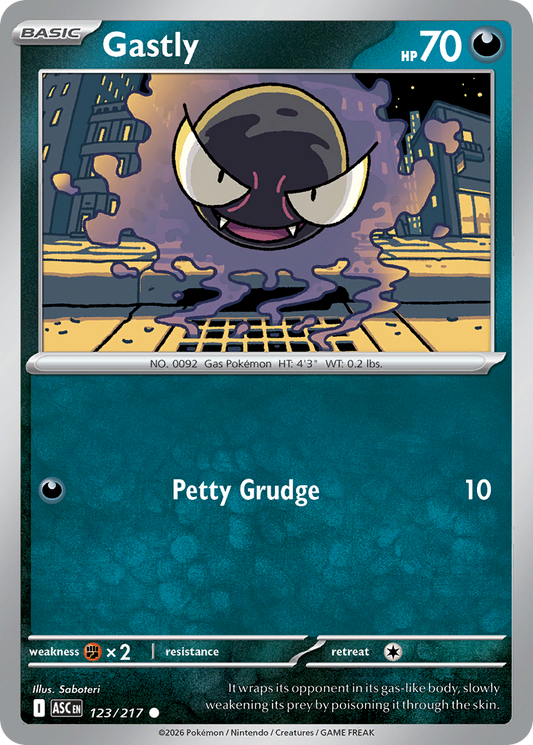 Gastly (Energy Symbol Pattern) - 123/217 - Reverse Holofoil - NM - Common - Ascended Heroes