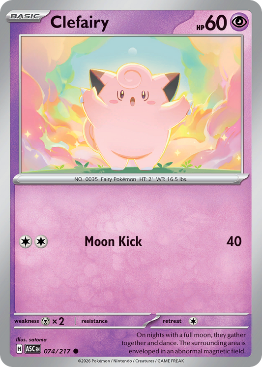 Clefairy - 74/217 - Normal - NM - Common - Ascended Heroes