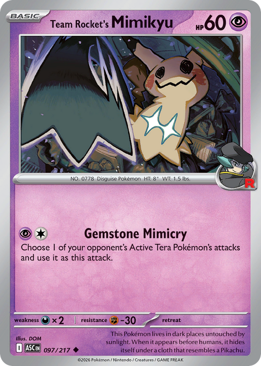 Team Rocket's Mimikyu - 97/217 - Normal - NM - Uncommon - Ascended Heroes